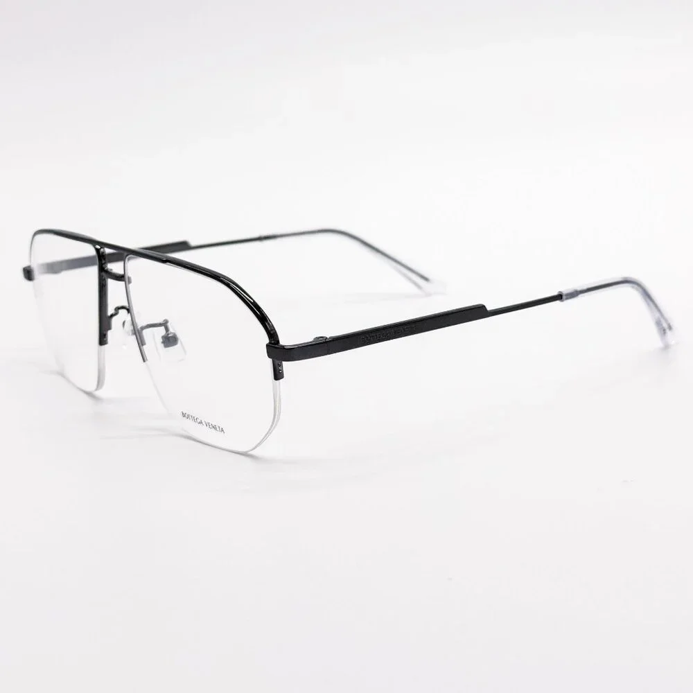 NEW BOTTEGA VENETA EYEGLASSES BV1109O 001 BLACK AVIATOR UNISEX EYEWEAR